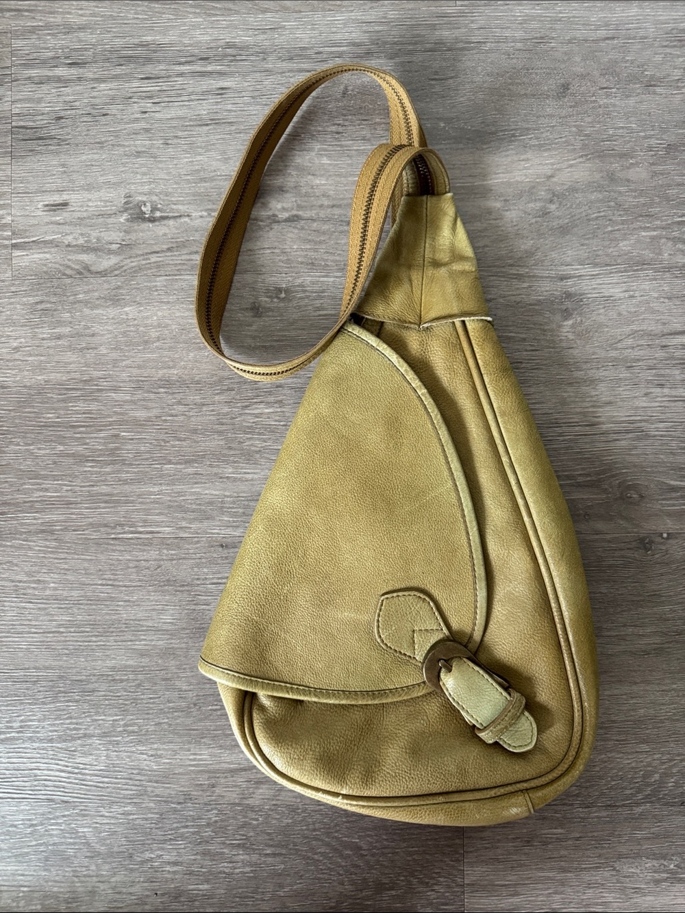 Free People Modern Muse Leather Sling Bag in Bitter Olive